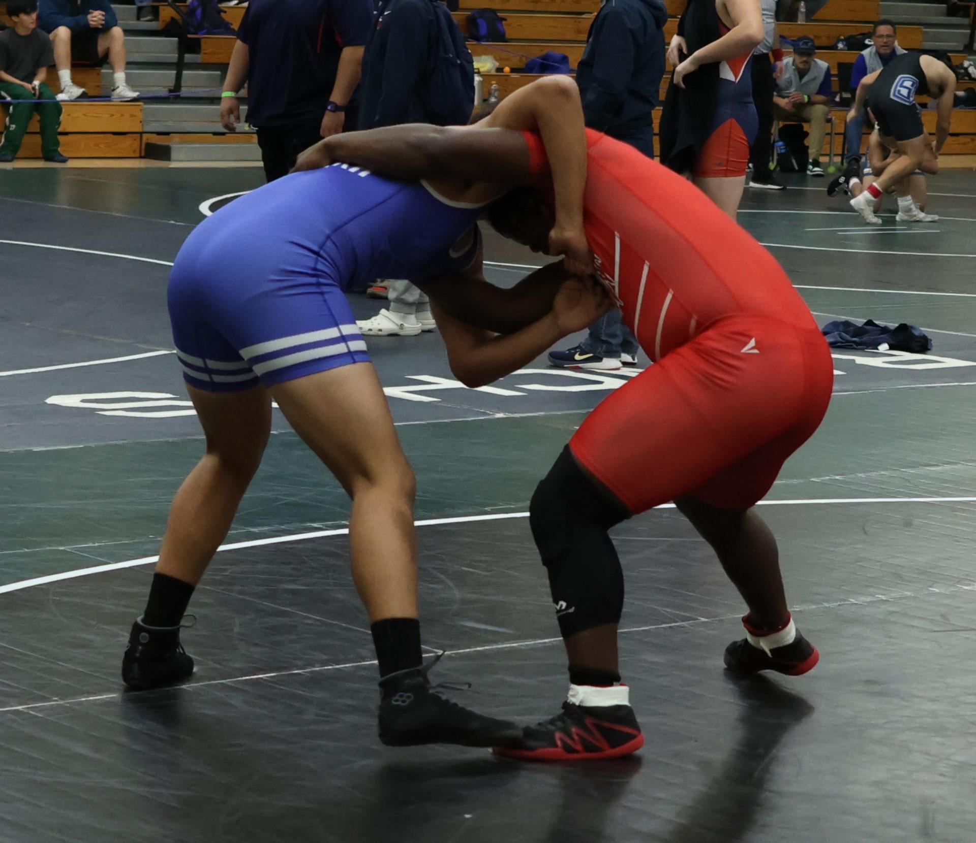 Boys wrestling in the Liberty Duals event 36