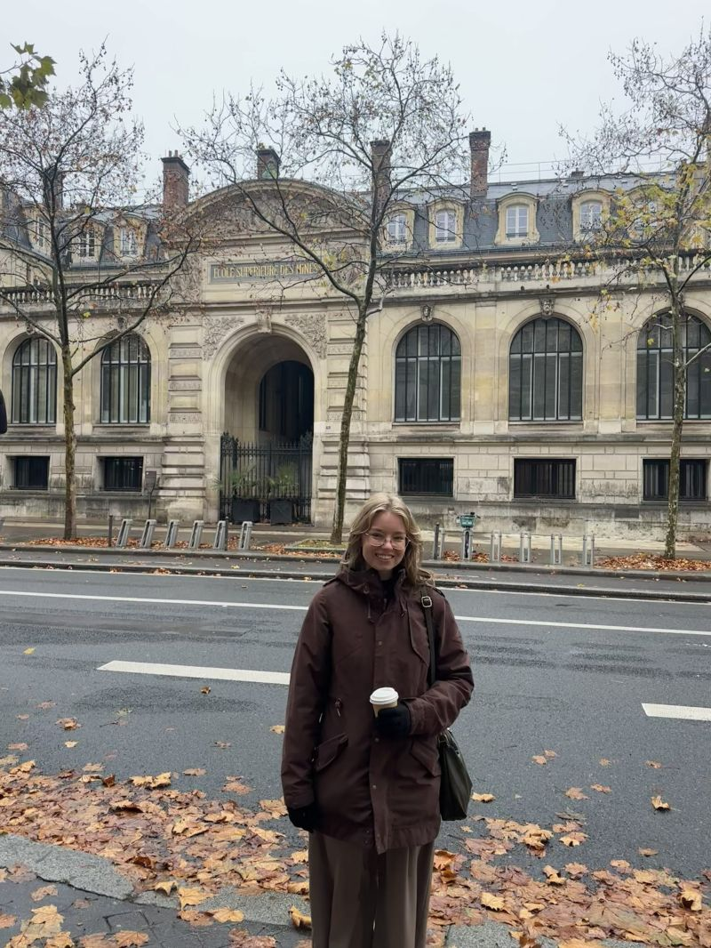 Elaina outside PSL University in Paris