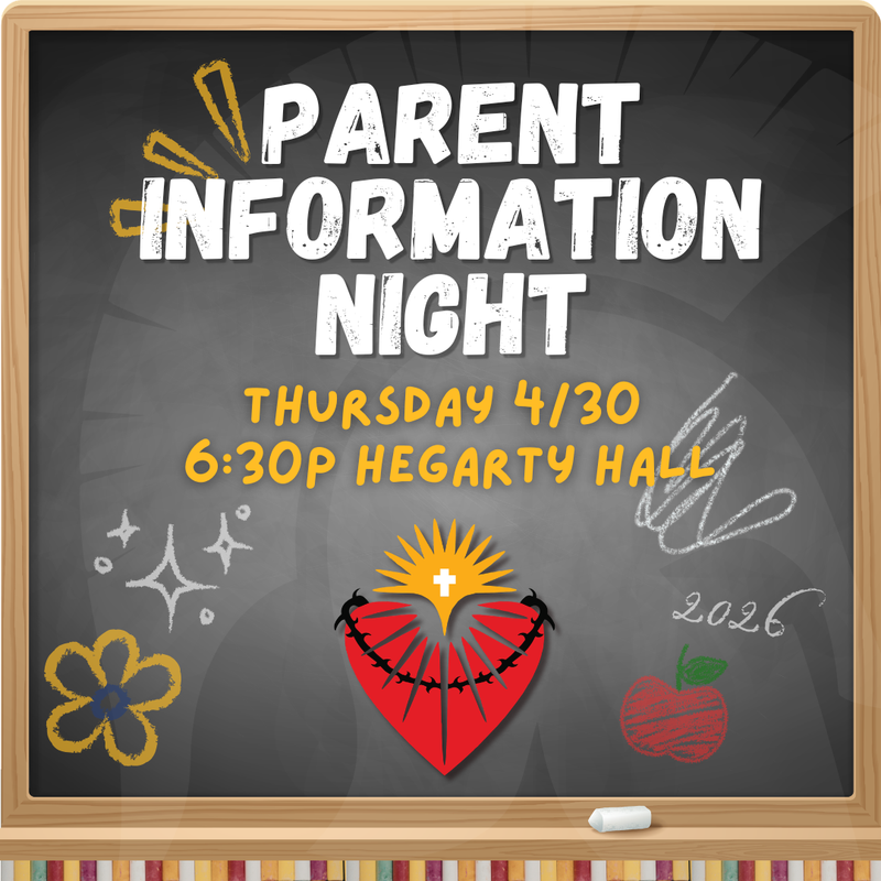 Chalkboard style color flyer with parent night information