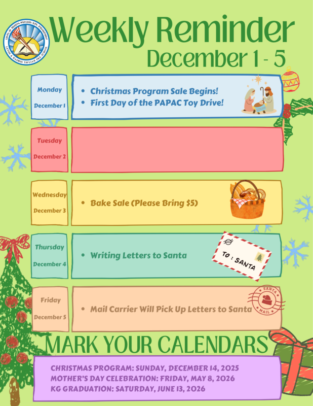 Weekly Reminder Featured Photo