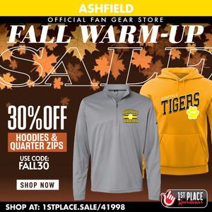 Flier for the online fall sale showing sweatshirts and the link for the shop.
