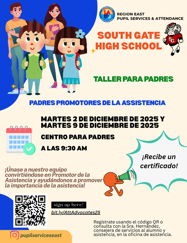 Parent workshop flyer in spanish