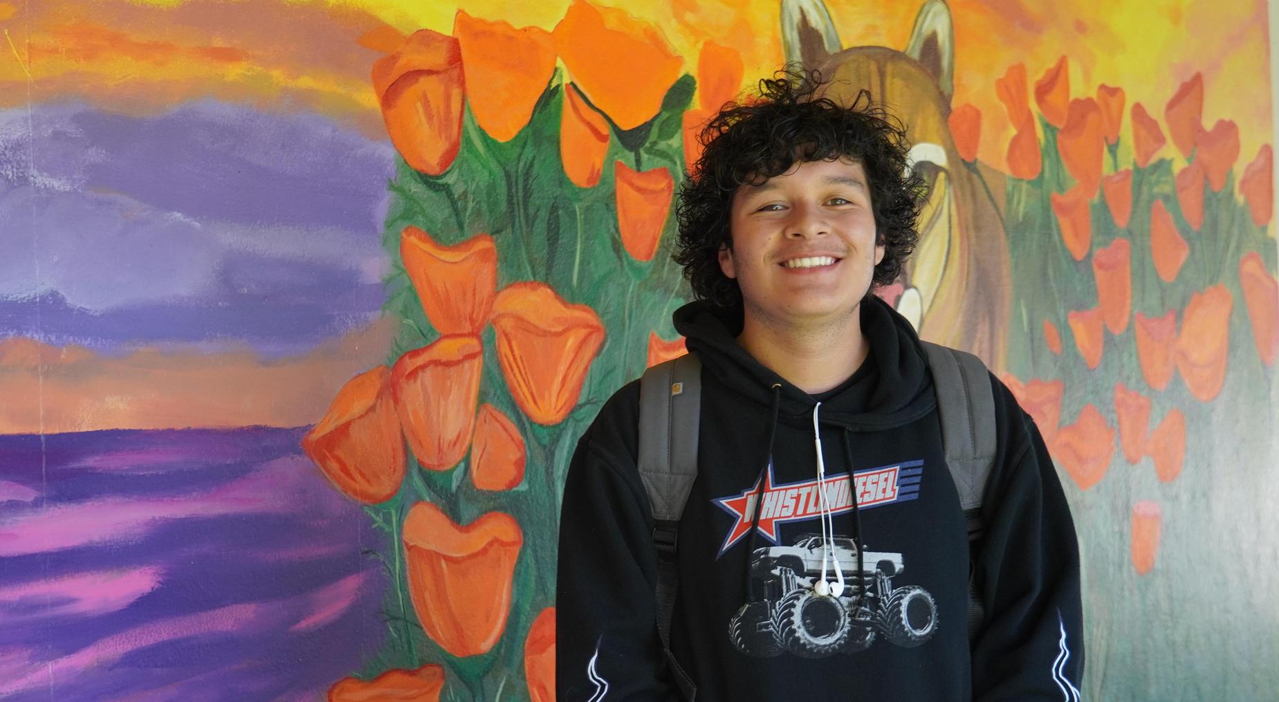 Happy student smiling.