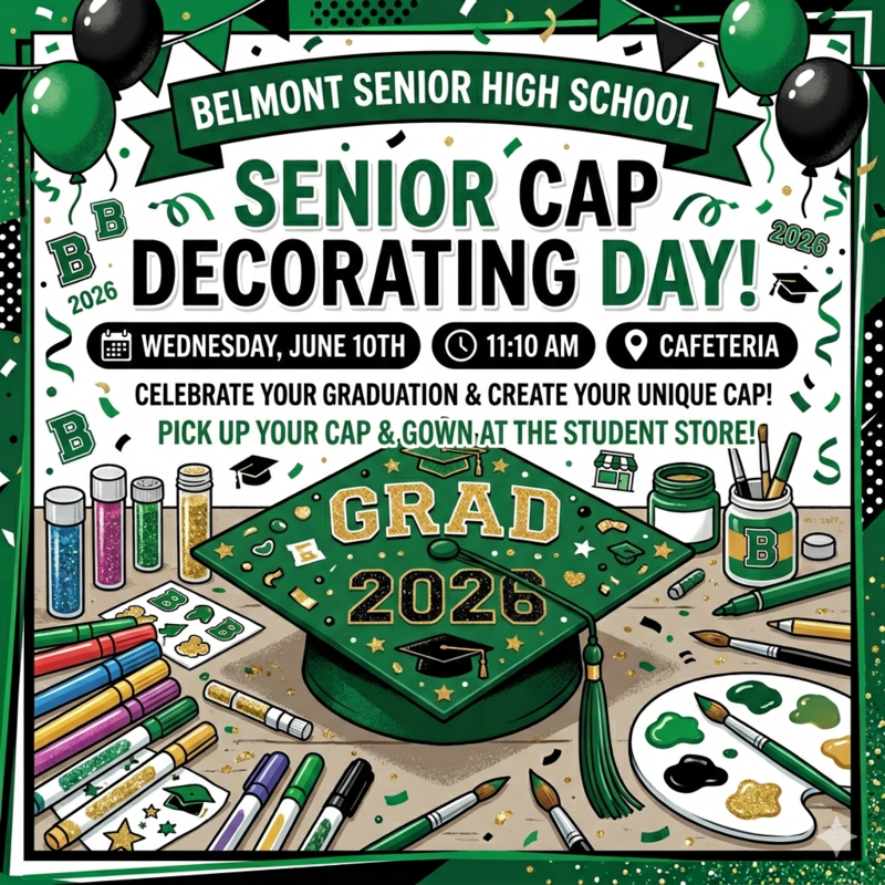 Senior Cap decoration day!