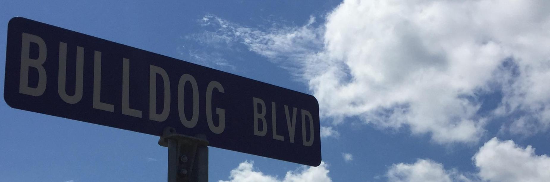 bulldog blvd road sign