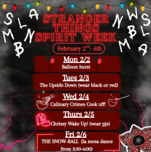 flyer listing the different activities each day