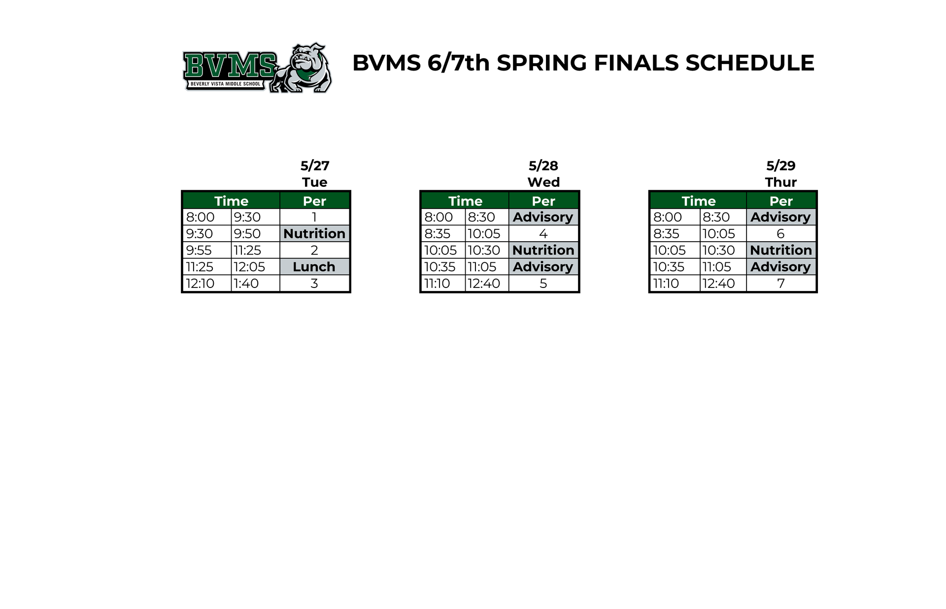 schedule
