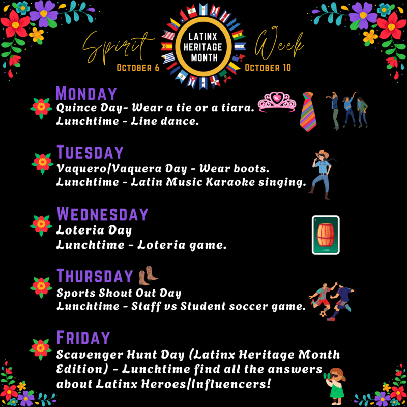 LatinX heritage month - spirit week
