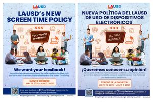 LAUSD New Screen Time Policy/LAUSD Nueva Política de Tiempo de Pantalla