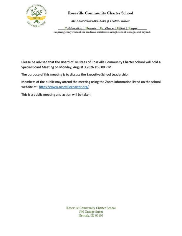 Special Board Meeting Notice
