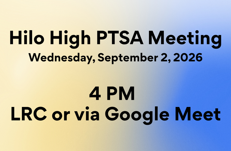 PTSA Meeting on Wednesday, September 2, 2026 Featured Photo