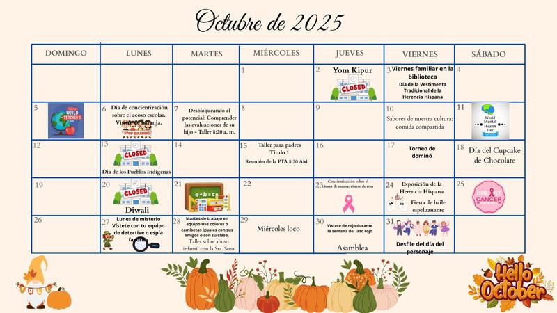 Calendario de Octubre Featured Photo