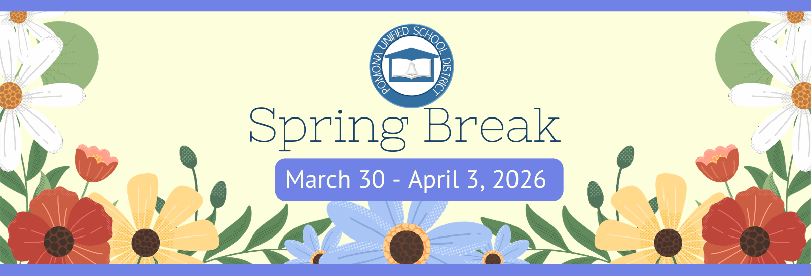 Spring Break shuffle banner for elementary website