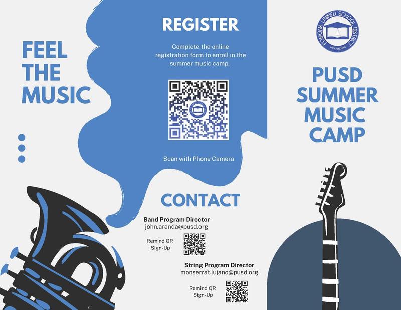 PUSD Music Camp - flyer