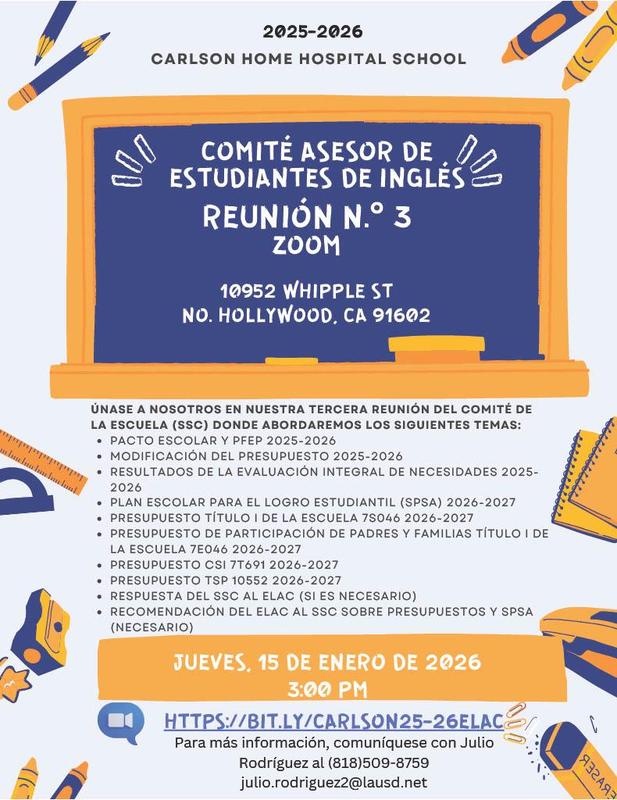 ELAC flyer in spanish