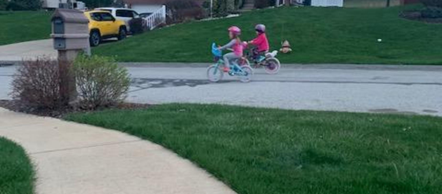 kids riding bikes