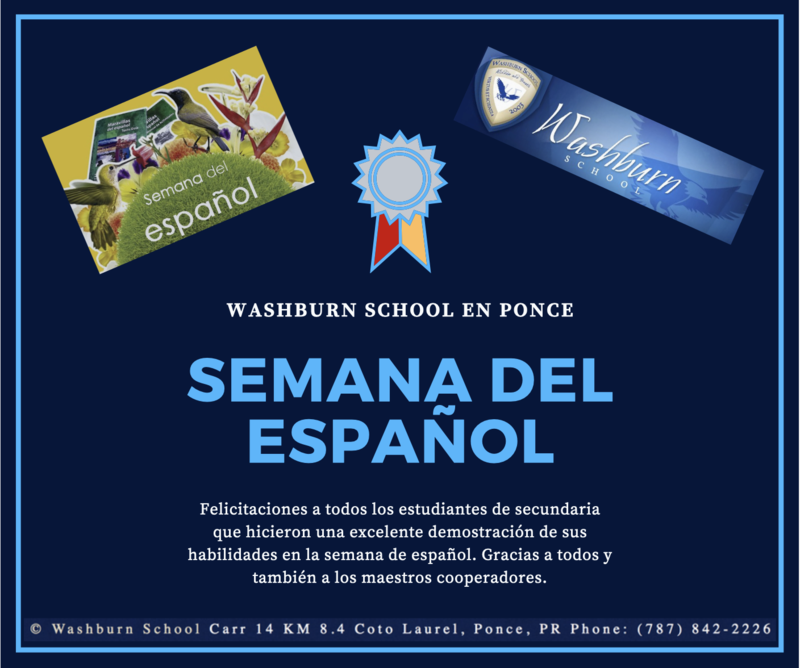 Ganadores de las Competencias de Estudiante de Secundaria en la Semana de Español de Washburn School