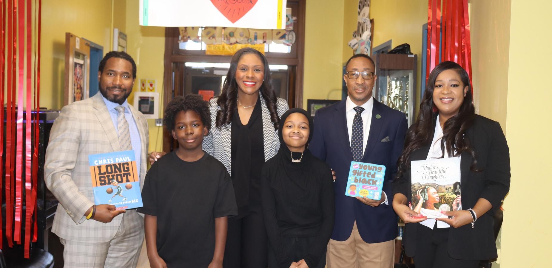 Reading Across America (Dr. Irving, Dr. Davis, Mayor Green, and Principal Davis)