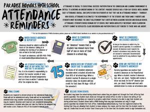 graphic with attendance reminders