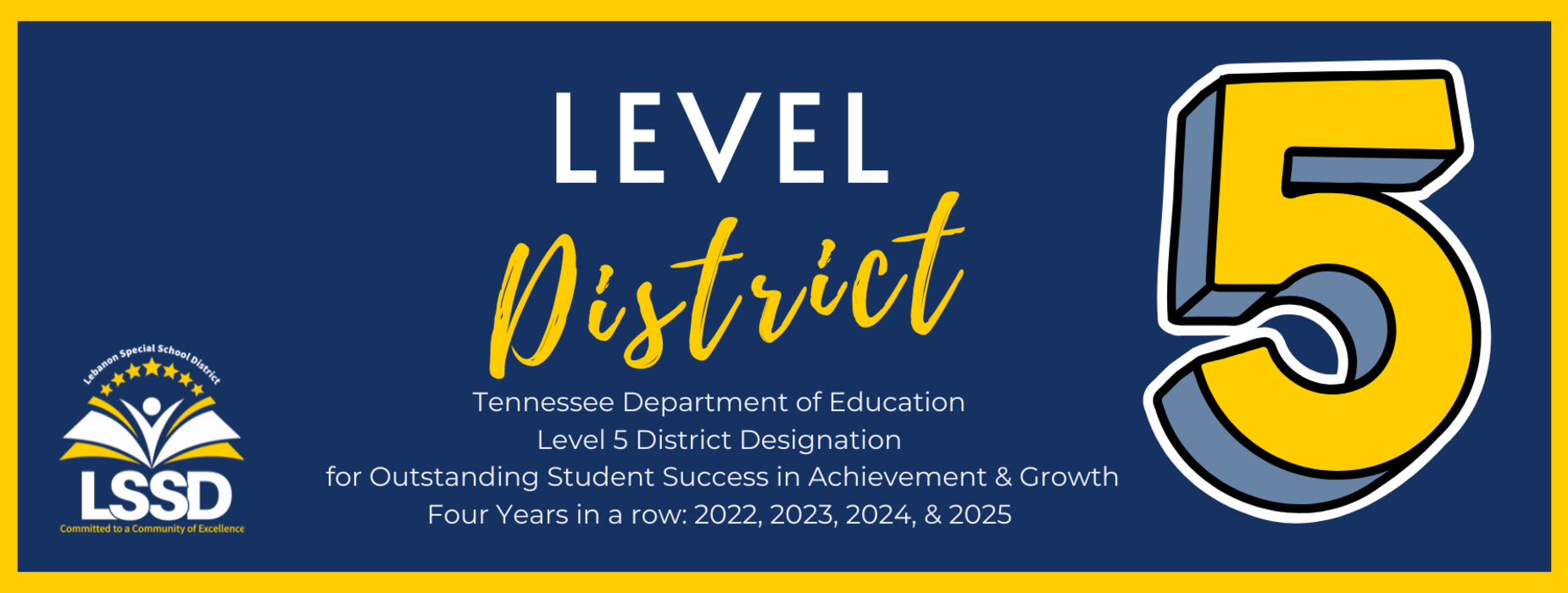 Level 5 District Designation by TN Dept of Ed