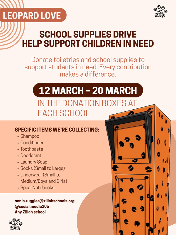 School Supplies Drive - March 12-March 20 Featured Photo
