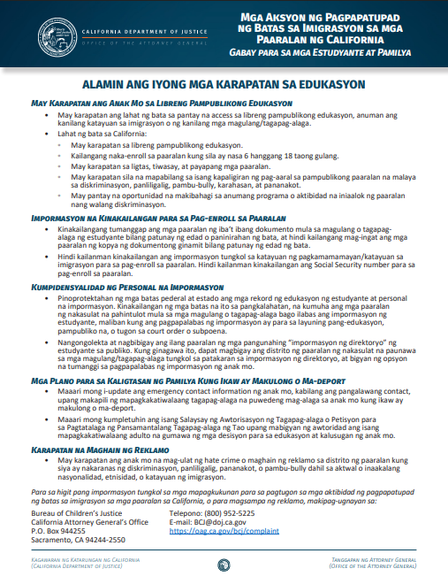 Know Your Rights Tagalog