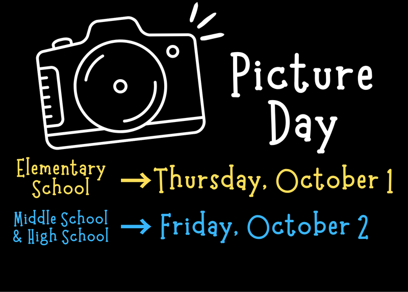 picture day TES October 1, THS & TMS October 2