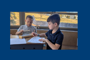 Center School students working together during music class.