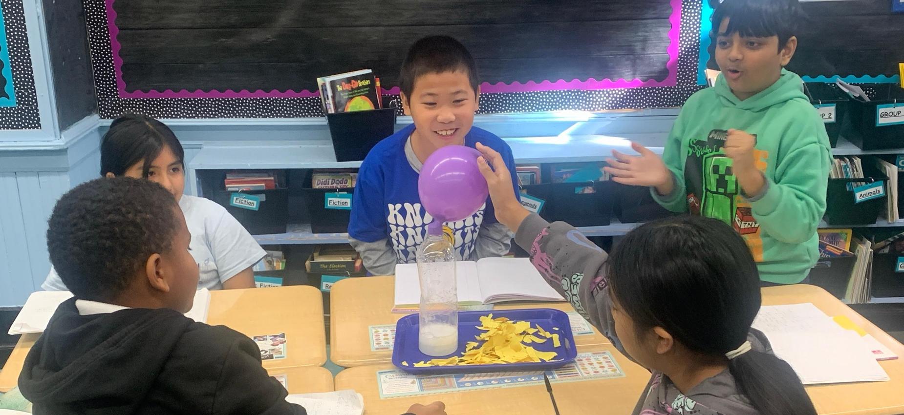 students exploring physical and chemical changes in science