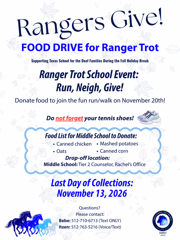 Ranger Trot: Food Drive for Ranger Trot School Event