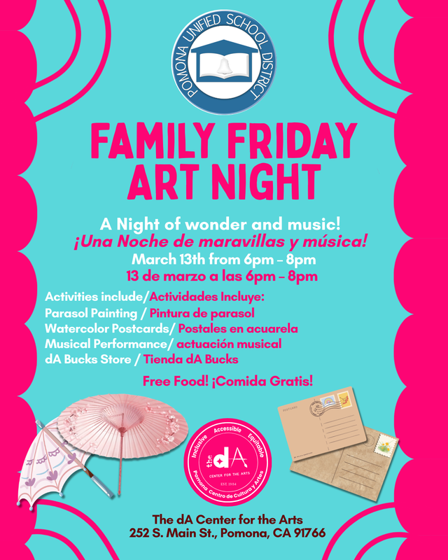 dA Family Friday Art Night - Friday March 13, 2026 6:00PM - 8:00PM