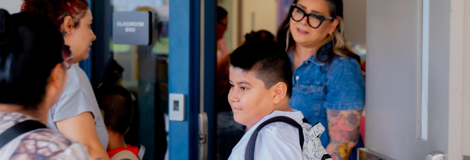Families at first day of school