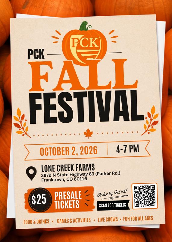 PCK's Fall Festival will take place on Friday, October 2