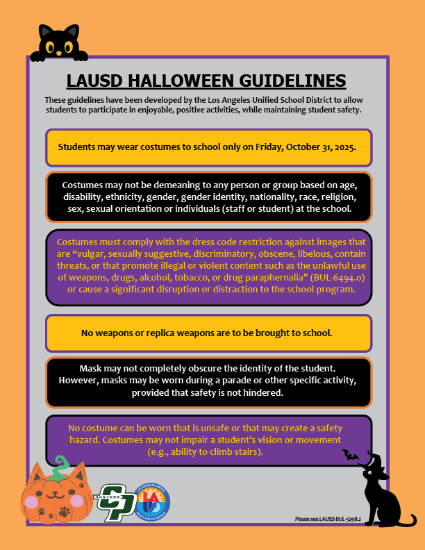 Halloween Guidelines Listed Out