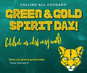 Green and Gold Spirit Day - February 6th