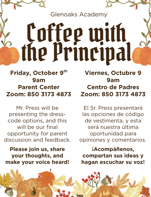 Coffee with the principal flyer