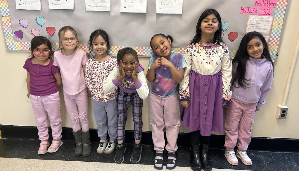 Students on purple day