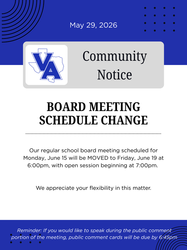 June School Board Meeting | Date Change Thumbnail Image