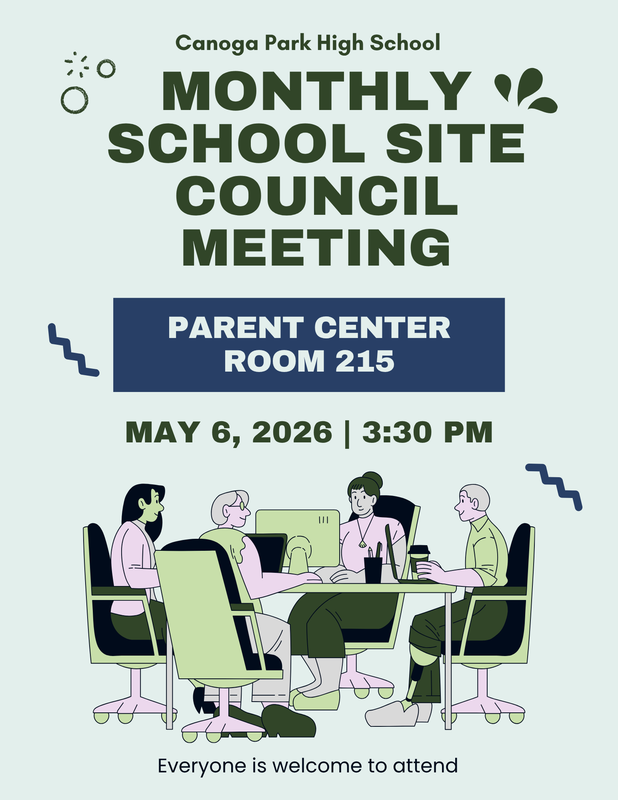 Join us the May School Site Council Meeting on Wednesday