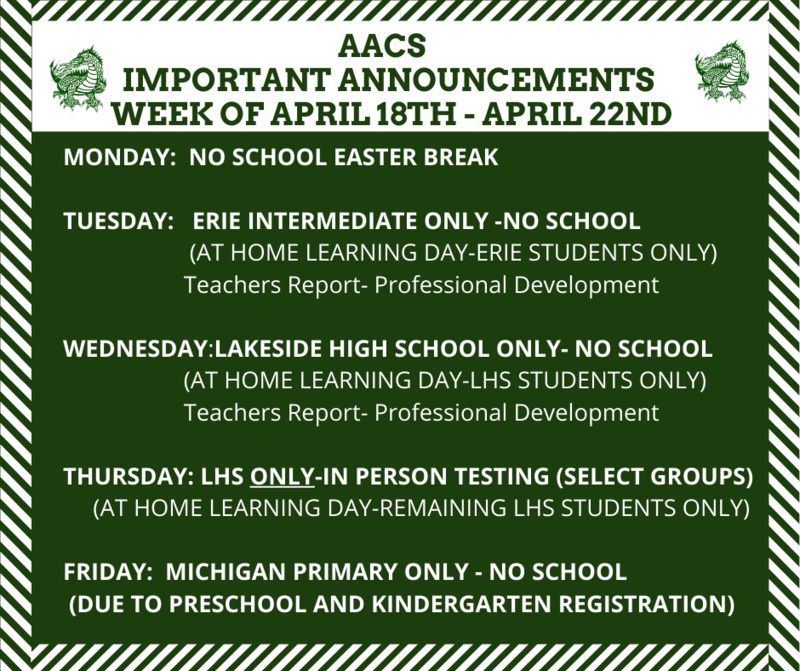 AACS - NO SCHOOL Friday, April 15th and Monday, April 18th - Featured Photo