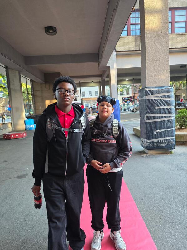 Middle school students returning on the red carpet