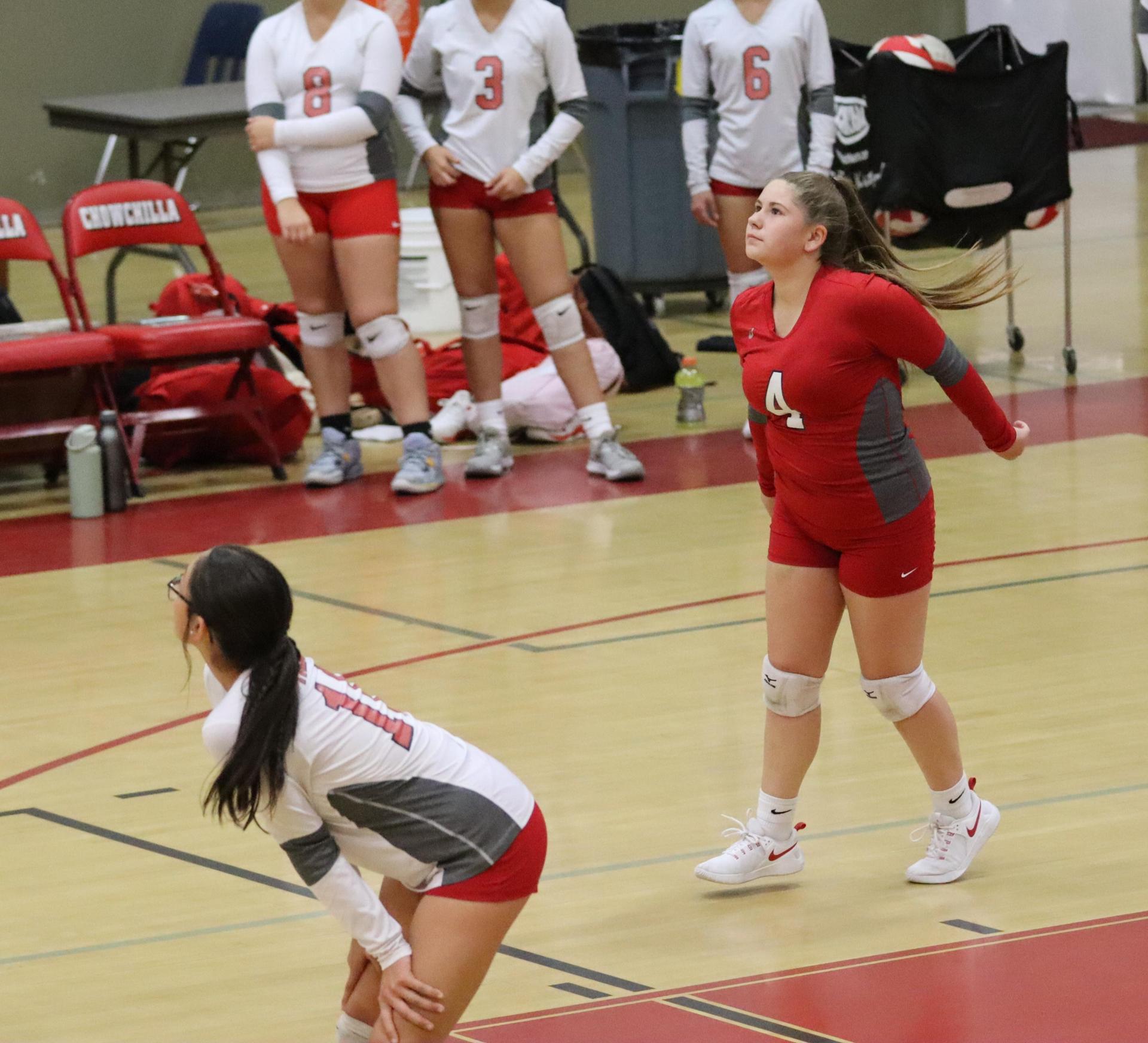 junior varsity girls playing volleyball against Liberty