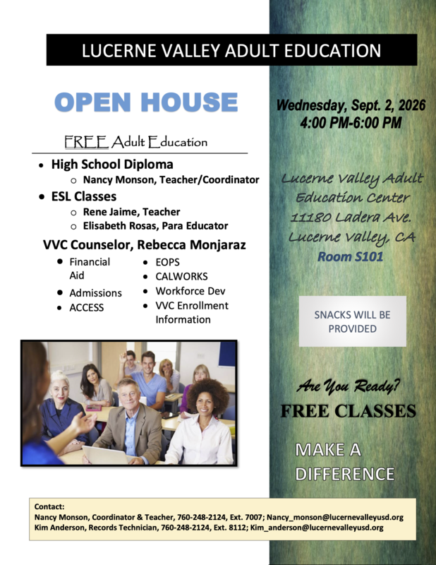 L.V. Adult Education Open House Featured Photo