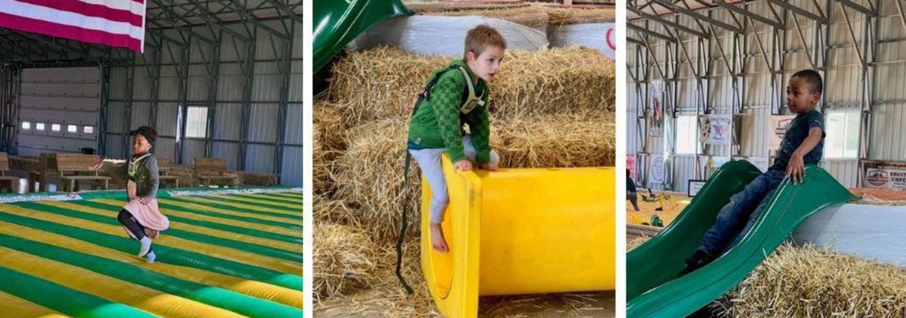 Mrs. Hampton's students playing while on a field trip to Richdale Farms.