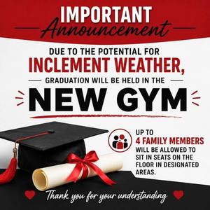 Graduation Venue Changed