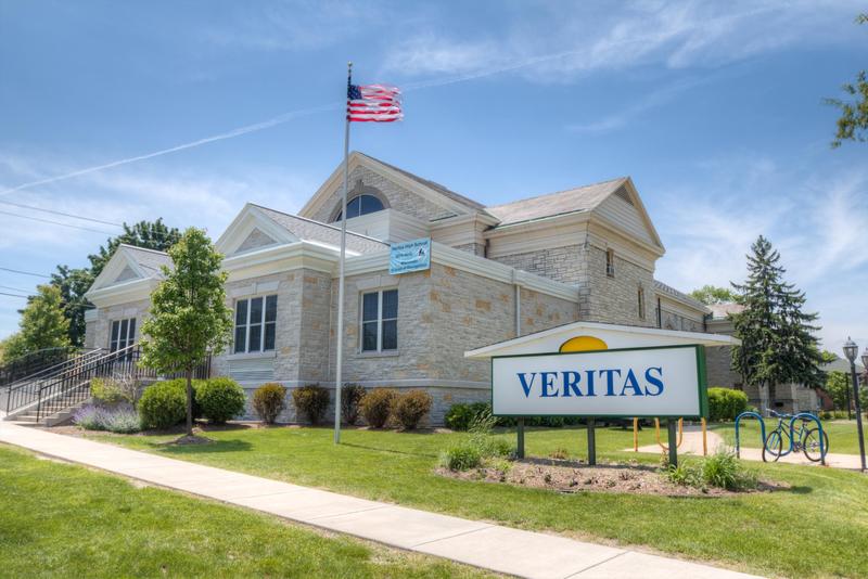 A view of the Veritas High School building