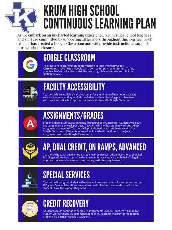 Krum High School Continuous Learning Plan Featured Photo