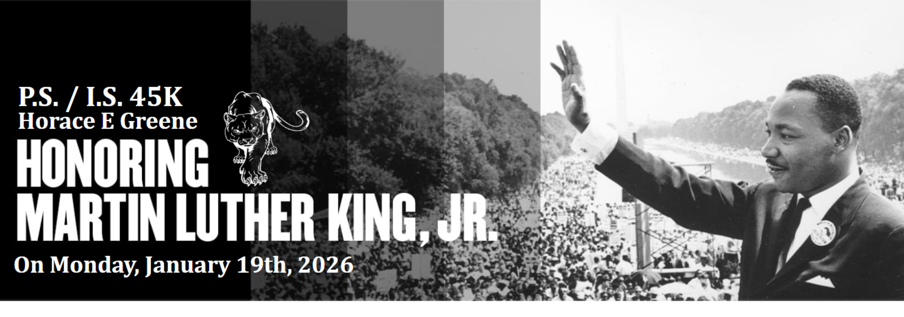 Martin Luther King Jr. day on January 19th, 2026, No School