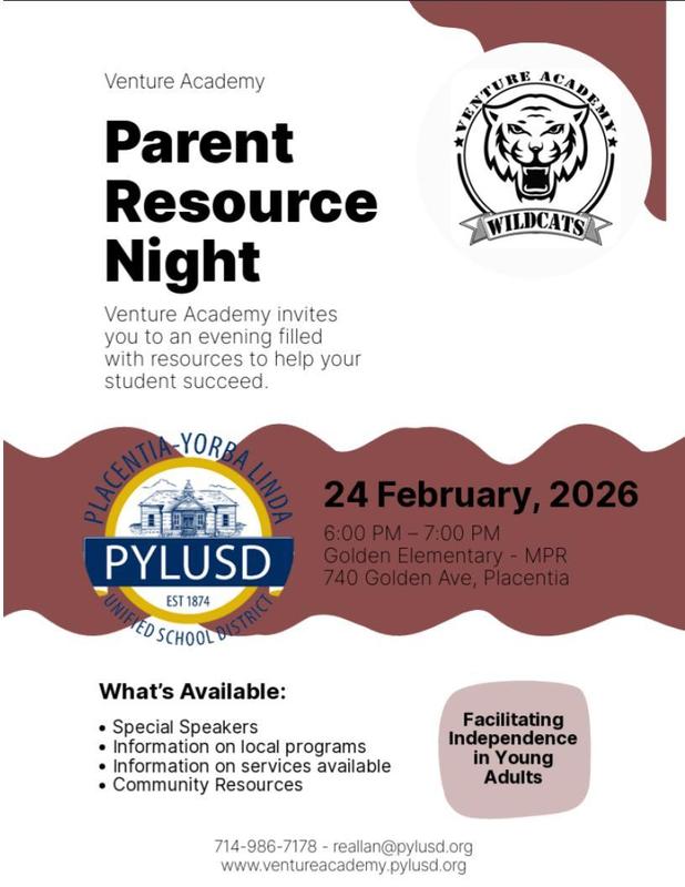 Parent Resource Night Flyer