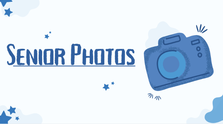 white background with blue camera